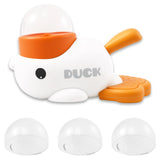 Interactive Duck Shaped Dog Slow Feeder Washable Automatic Dog Feeder Toy with 3 Food Outlet Size for Pets Food Dispenser