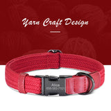 Custom Dog Collar Dog Durable Nylon Dog Collars Free Engraved Pet Name Buckle Necklace Adjustable for Small Medium Large Dogs