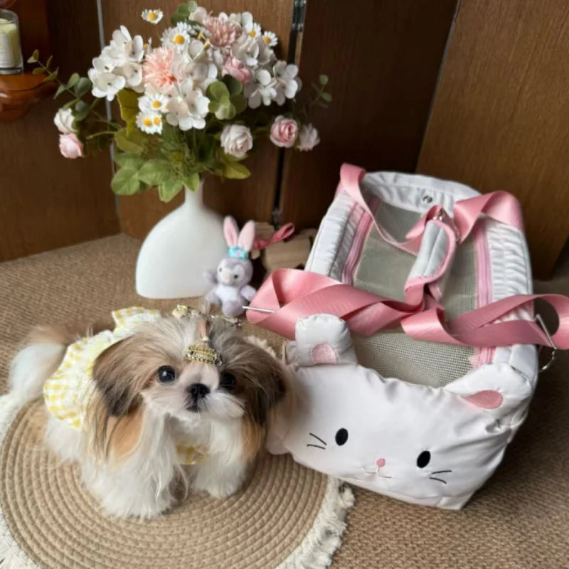 Pet Dog Car Seat Cat Carrier  Booster Seat on  Armrest Travel Bags for Cats Dogs with Easy Carrying Strap Travel Car Carrier