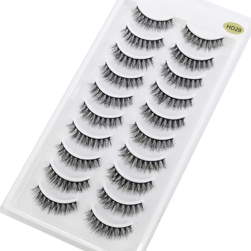 NEW 10 Pairs Natural Long False Eyelashes Fake Lashes Makeup 3d Mink Lashes Extension Short Eyelash Mink Eyelashes for Beauty