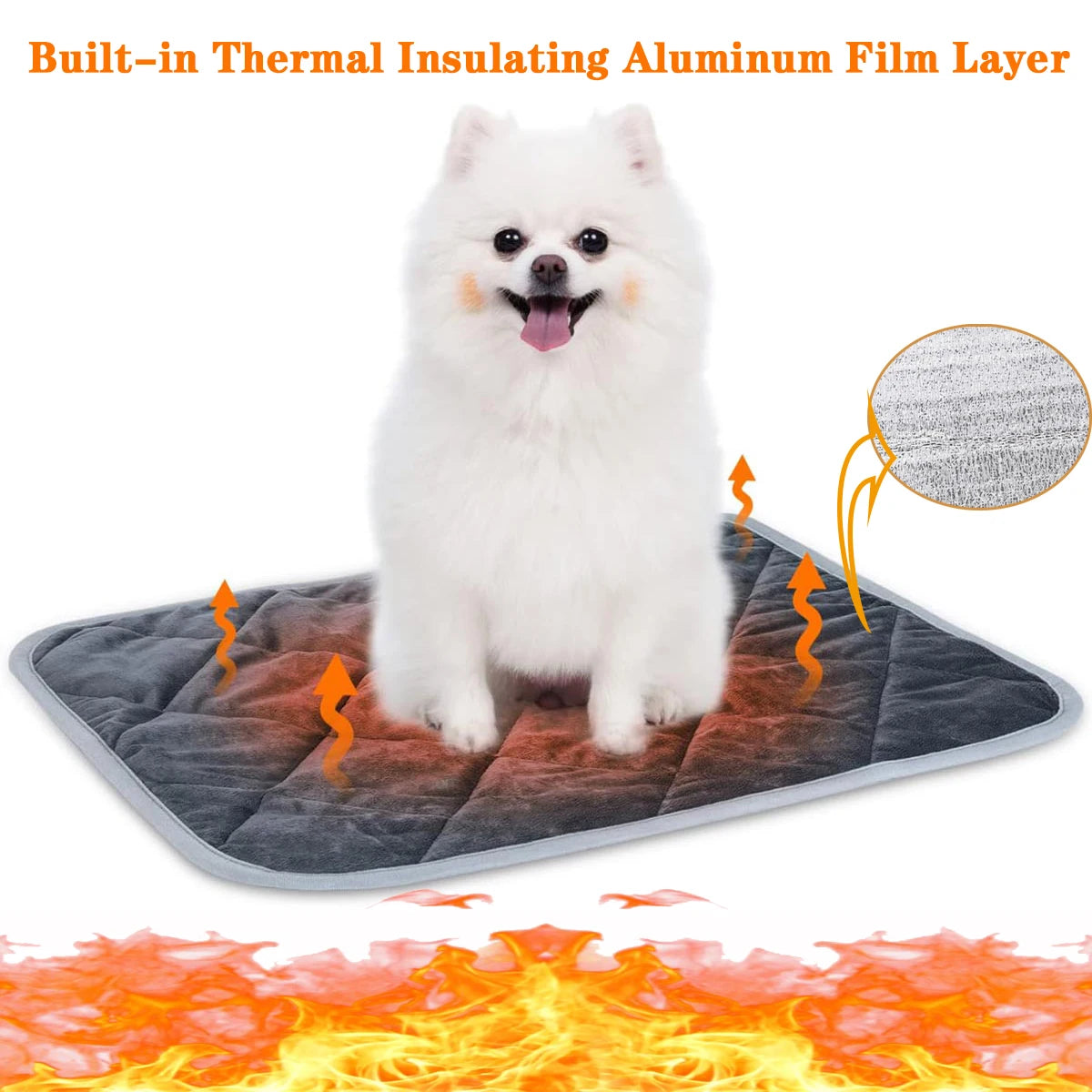Self Warming Pet Pad, Extra Warm Thermal Dog Crate Pad Washable Anti-Slip Kennel Mat Pet Supplies for Medium Small Dogs and Cats