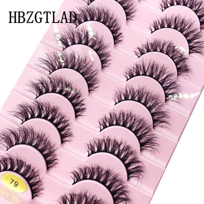 NEW 10 Pairs Natural Long False Eyelashes Fake Lashes Makeup 3d Mink Lashes Extension Short Eyelash Mink Eyelashes for Beauty