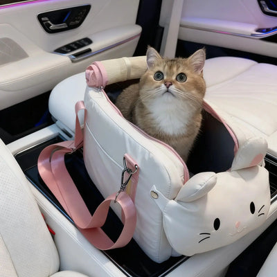 Pet Dog Car Seat Cat Carrier  Booster Seat on  Armrest Travel Bags for Cats Dogs with Easy Carrying Strap Travel Car Carrier