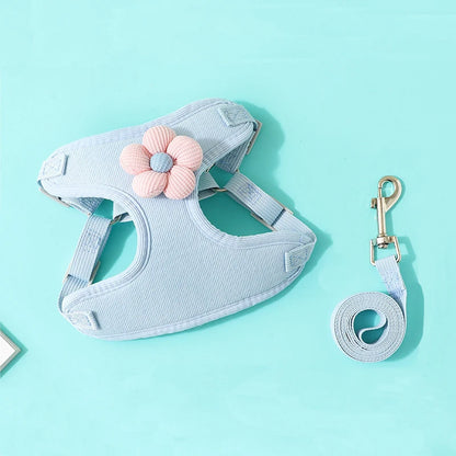 Dog Harness with 1.2m Leash Set Adjustable Pet Harness For Puppy Cats French Bulldog Chihuahua Outdoor Walking Lead Leash