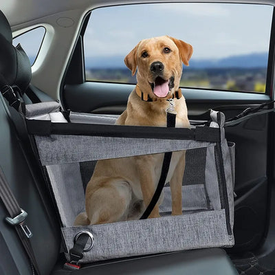Portable Car Pet Seat Stable Dog Carrier with Safety Mesh Protector Waterproof Design for Puppy Travel Outdoor Use