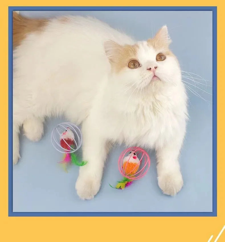 Toys False Mouse in Rat Cage Ball For Pet Cat Kitten Cat Toys