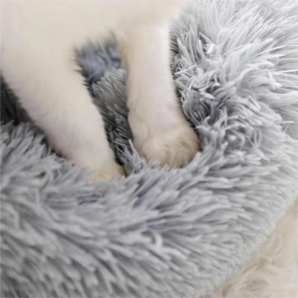 Winter Thicken Pet Nest Plush Warm Pet Nest for Samll Dogs Cats Round Cat Nest Dog Bed Kitten Puppy House Pet Supplies 40CM