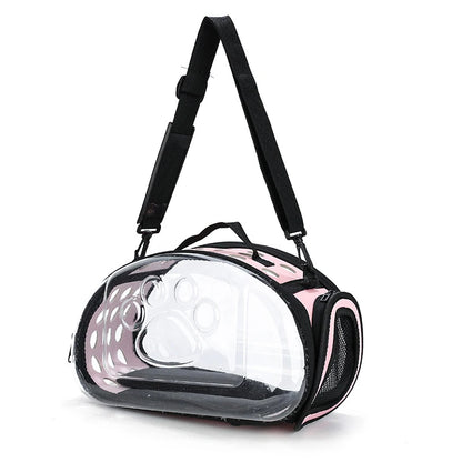 Transparent Foldable Outdoor Pet Travel Carrier Bag Handbag Puppy & Kitten Capsule Transparent Portable Shoulder Strap Bag