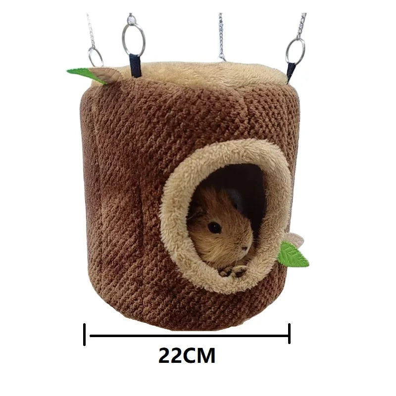 Small Animals Pet House Hamster Tree Stump Shape Hammock Supplies Rodent Hammock Hamster Bed Rats Accessories XCW06