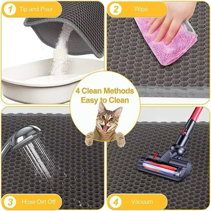Cat Litter Mat Waterproof Double Layer Cat Litter Trapping Pet Litter Box Mat Clean Pad Products for Cats Accessories