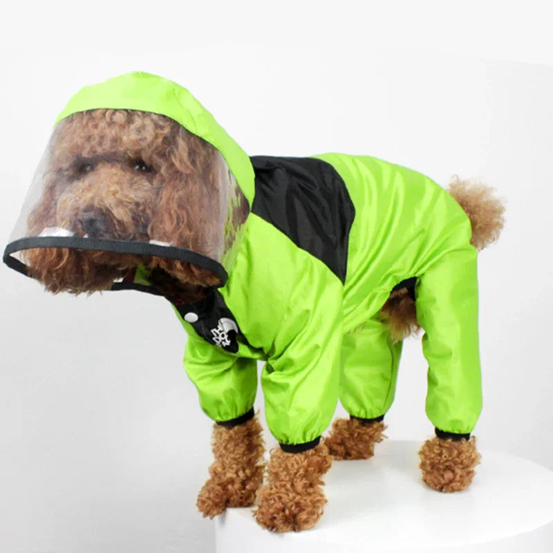 Pet Dog Raincoat Transparent Hooded Jumpsuit Dogs Waterproof Coat Water Resistant Clothes for Dogs Cats Jacket Pet Supplies