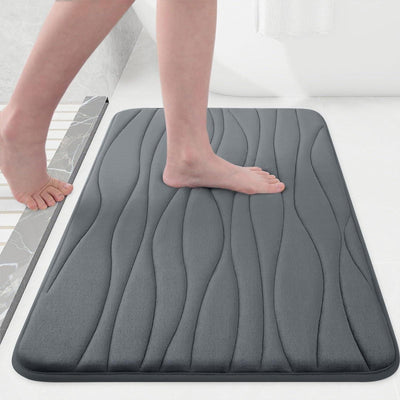 Smiry Memory Foam Bath Mat, Soft and Non-Slip Bathroom Rugs, Absorbent Bath Rugs 24"x"16, Dark Grey