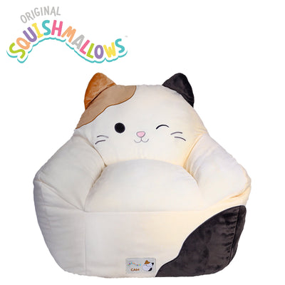 Squishmallows Official Cam Bean Bag Chair - 30 in Wide Kids Squishy Soft Chair, Cream/Brown/Black
