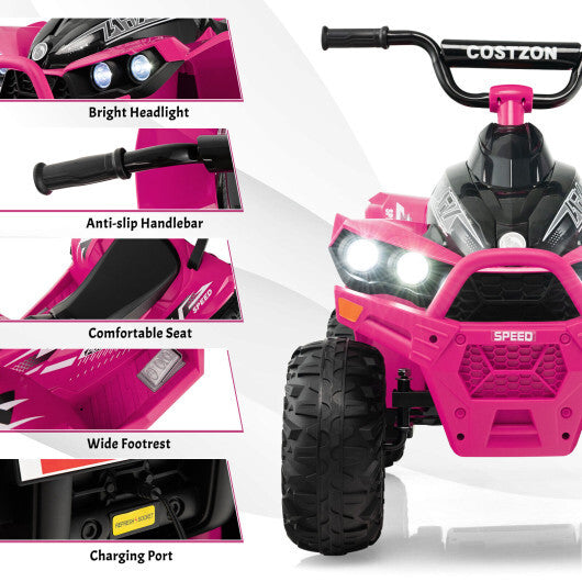 12V Kids Ride On ATV with High/Low Speed and Comfortable Seat-Pink