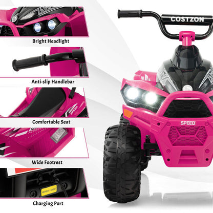 12V Kids Ride On ATV with High/Low Speed and Comfortable Seat-Pink