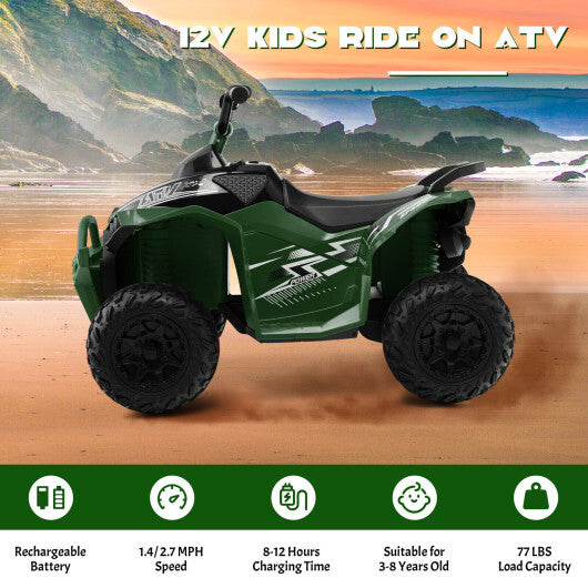 12V Kids Ride On ATV with High/Low Speed and Comfortable Seat-Pink