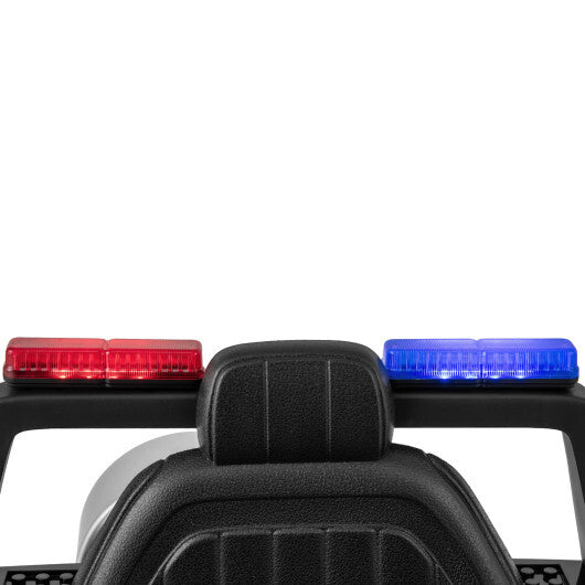 12V Kids Ride on Police Car with Remote and Siren Flashing Lights-White - Color: White