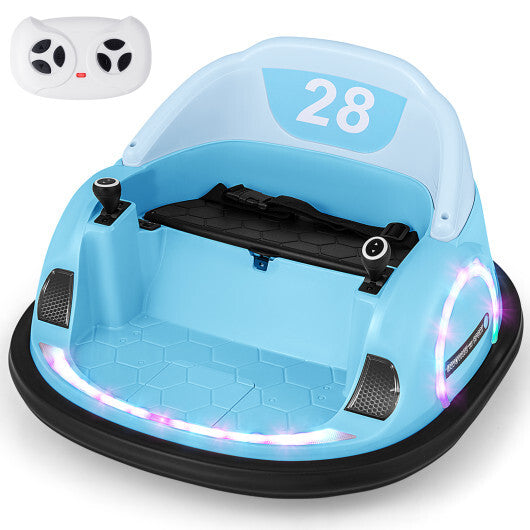 12V 360? Ride on Bumper Car for Toddlers with Remote Control-Light Blue