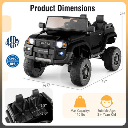 24V 2 Seater Ride on Car 4WD/2WD Switchable for Kids with Remote for Ages 3+-Black