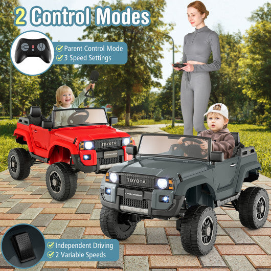 24V 2 Seater Ride on Car 4WD/2WD Switchable for Kids with Remote for Ages 3+-Black