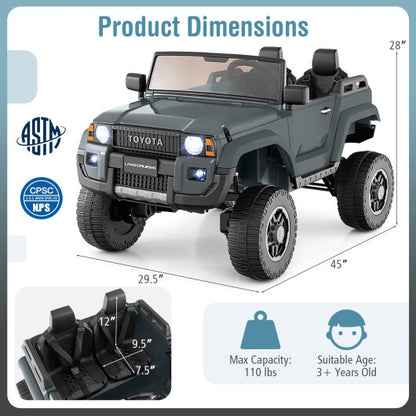 24V 2 Seater Ride on Car 4WD/2WD Switchable for Kids with Remote for Ages 3+-Black