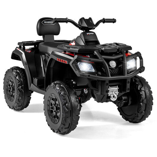 24V Kids ATV 2-Seater with 4 Motors with LED Lights and Music-Blue