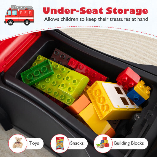 Kids Ride On Push Car Licensed SCANIA Truck Toy with Steering Wheel and Music-Red