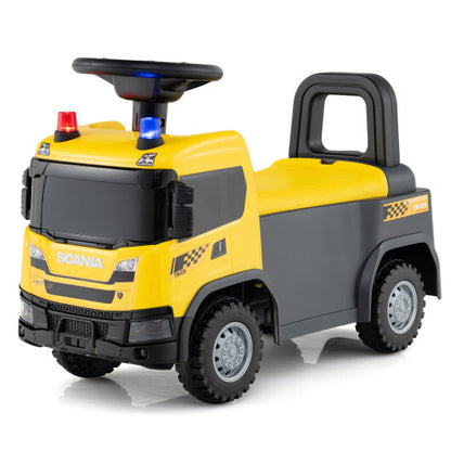 Kids Ride On Push Car Licensed SCANIA Truck Toy with Steering Wheel and Music-Red