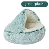 Semi-Closed Shell Plush Fabric Dog Bed with Four Seasons Cover