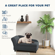 Dark Gray Sofa Dog Bed with Storage 750x490x165 mm