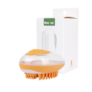 2-in-1 Dog Bath Brush with Soft Silicone Massage Comb