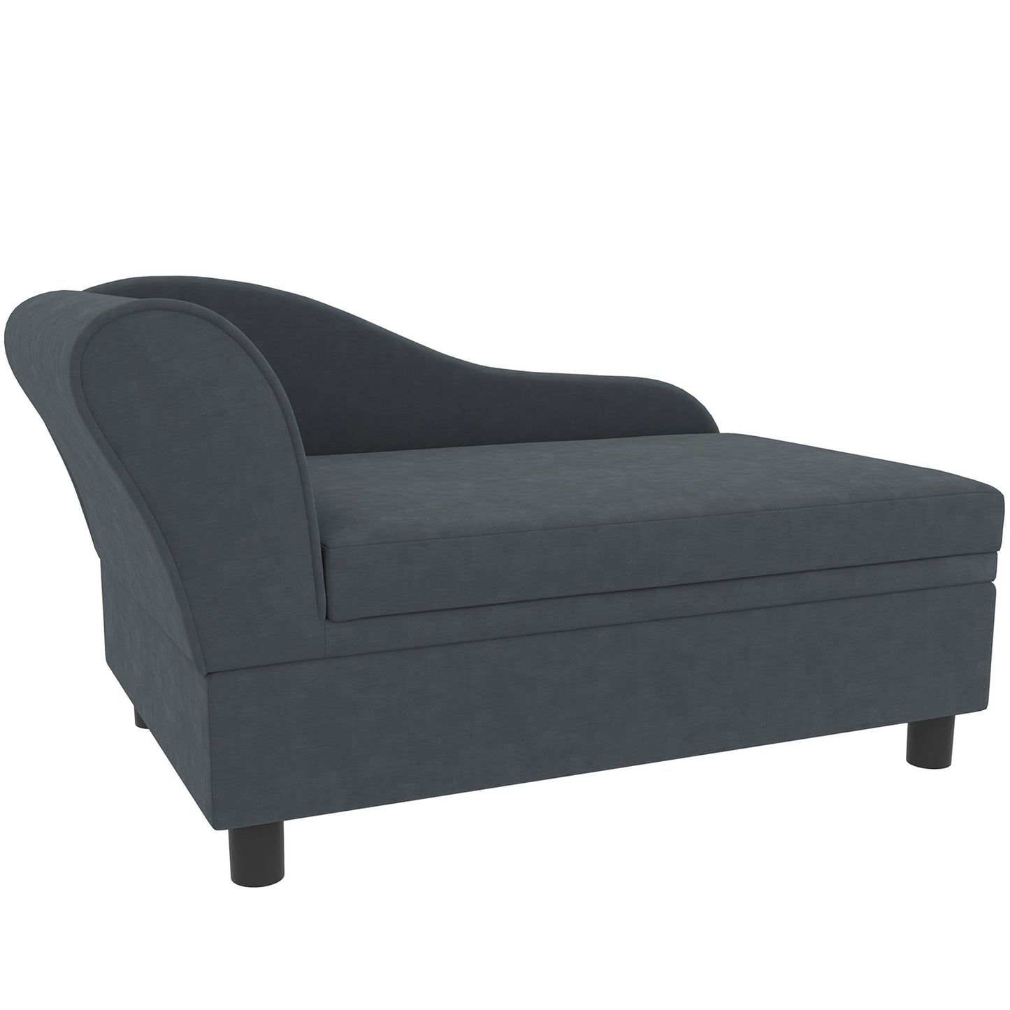 Dark Gray Sofa Dog Bed with Storage 750x490x165 mm