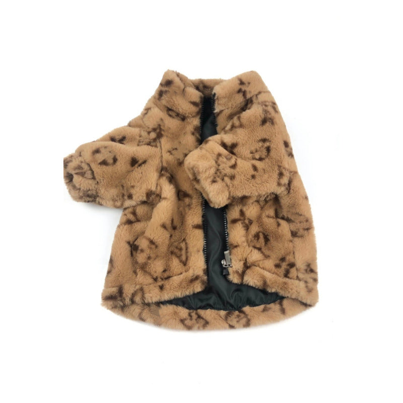 Dog Clothes Apring And Autumn Leopard Print Coat