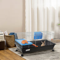 35L Black Metal Chinchilla Cage with Feeder and Ramp