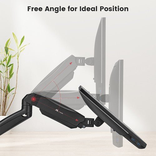 ACGAM MAS - 1S Spring - Assisted Single - Monitor Mount with Flexible Angle and Installation - Asmota