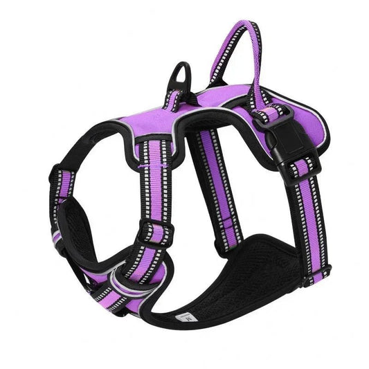 Adjustable Nylon Dog Harness Vest Reflective Soft Breathable No Pull Dog Harness Pet Harness Leash For Small Large Dogs - Asmota