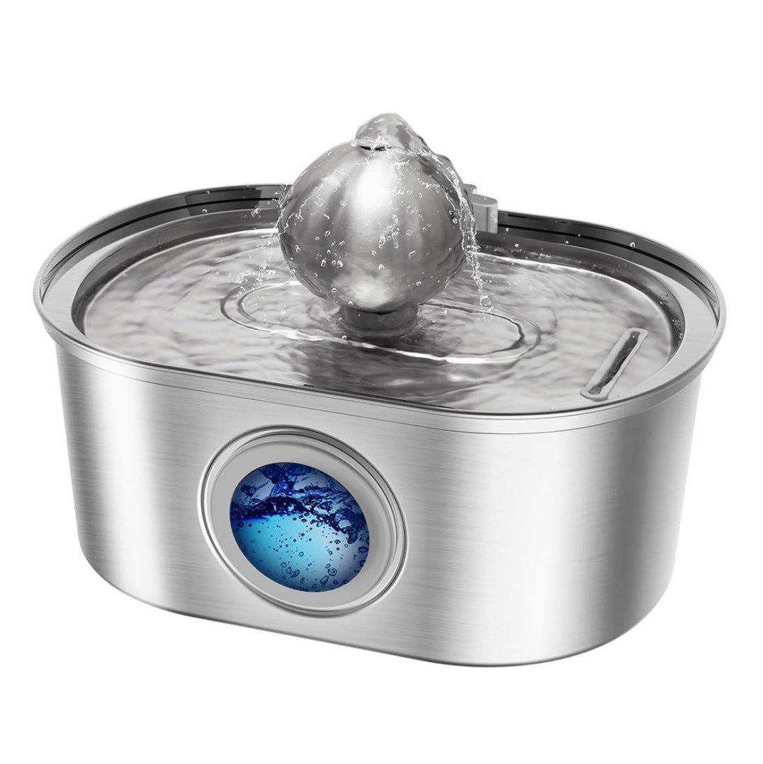 All Stainless Steel Pet Water Dispenser Round Runway Type Large Capacity Dogs And Cats Water Dispenser