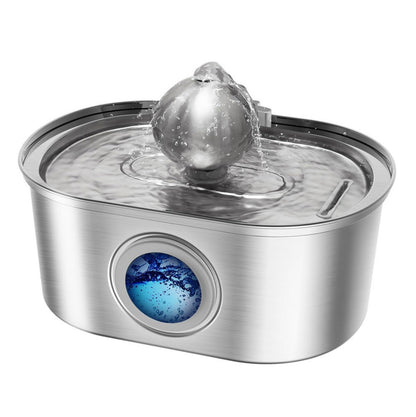 All Stainless Steel Pet Water Dispenser Round Runway Type Large Capacity Dogs And Cats Water Dispenser