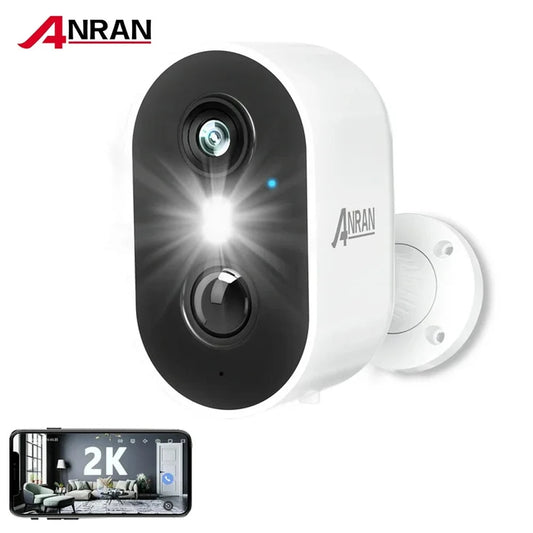 ANRAN 2K Rechargeable Battery Camera 2.4G WiFi Camera Wireless Home Surveillance Security Cameras PIR ,IP65 ,work with ANRAN app - Asmota