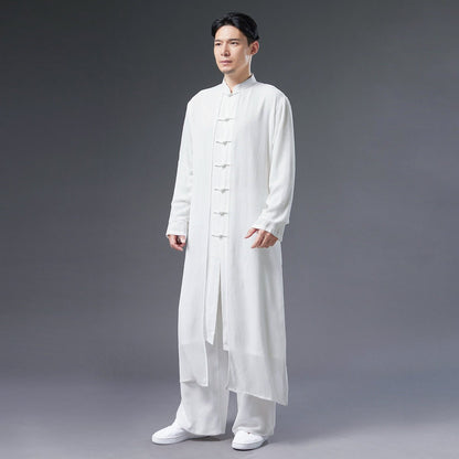 Antiquity Men's Clothing Summer Hanfu White Fairy Chiffon Costume Performance Chinese Robe Male - Asmota