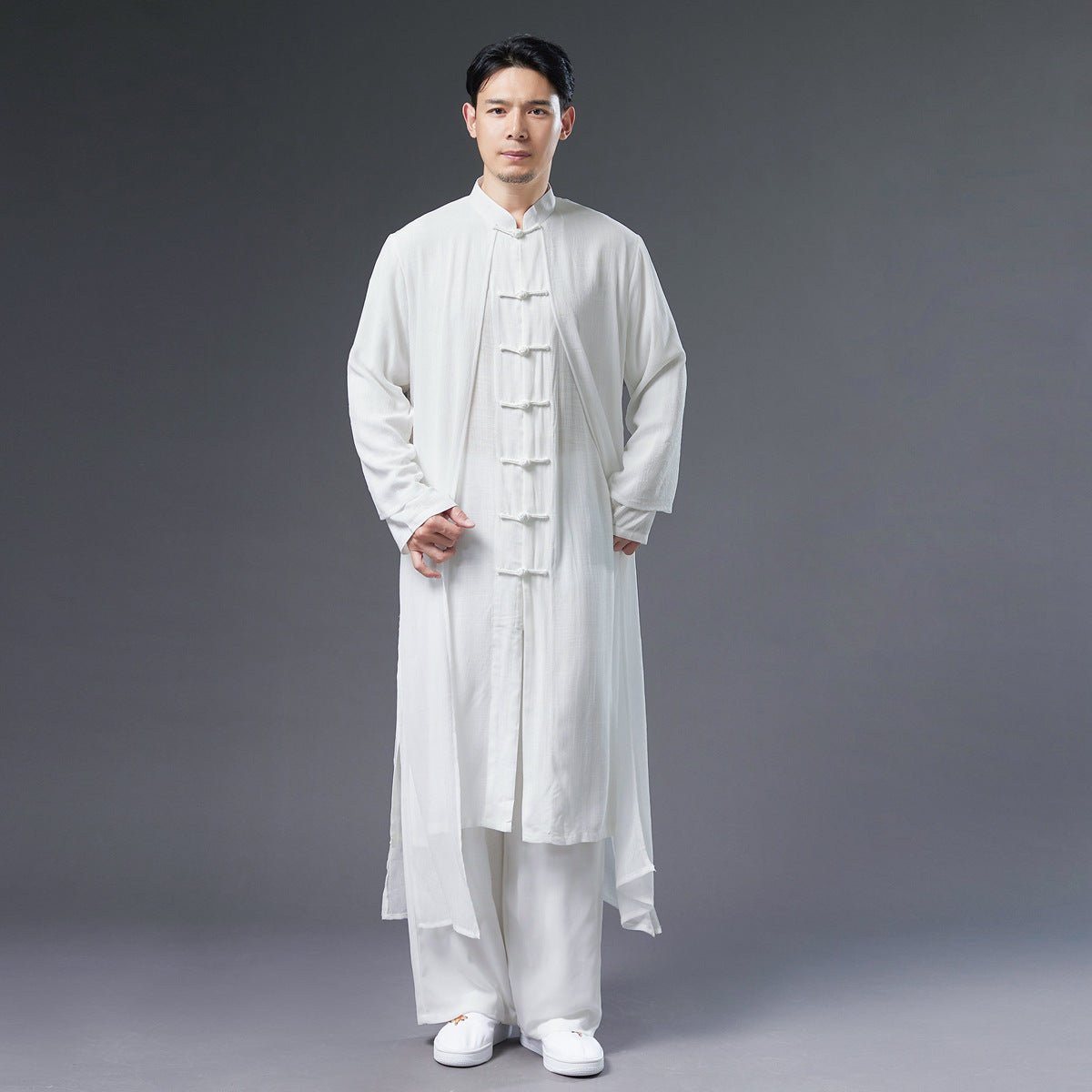 Antiquity Men's Clothing Summer Hanfu White Fairy Chiffon Costume Performance Chinese Robe Male - Asmota