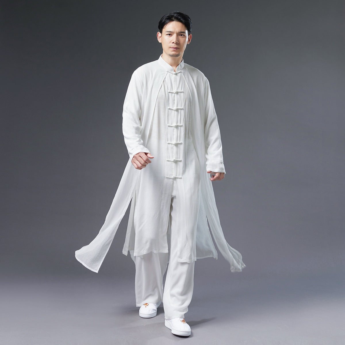 Antiquity Men's Clothing Summer Hanfu White Fairy Chiffon Costume Performance Chinese Robe Male - Asmota