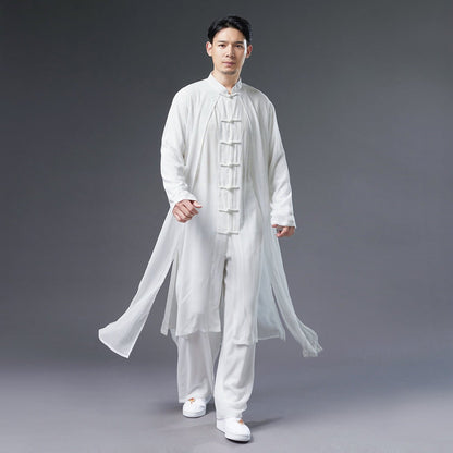 Antiquity Men's Clothing Summer Hanfu White Fairy Chiffon Costume Performance Chinese Robe Male - Asmota