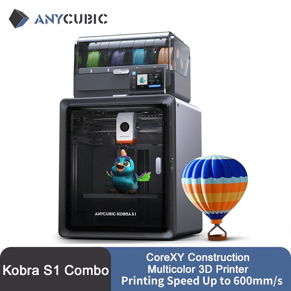 Anycubic Kobra S1 Combo Multi - Color 3D Printer High Precision Core XY Stable Structure Ultra - Quiet Max Speed 600mm/s 3D Printer - Asmota