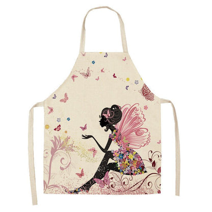 Apron Christmas Valentine's Day Linen Printing Home Kitchen Waterproof Thickened Graphic Customization Cross - border Apron - Asmota