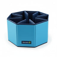 Asmota foldable blue PVC pet swimming pool with a sturdy hexagonal design for dogs and outdoor bathing