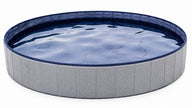 Asmota foldable dog swimming pool in grey with a dark blue interior, made of durable PVC for pets and children.