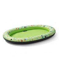 Asmota inflatable dog swimming pool hammock with green patterned PVC and nylon oxford fabric for pet water play
