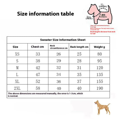 Pet Sweater Autumn And Winter Thick Warm Dog Clothes