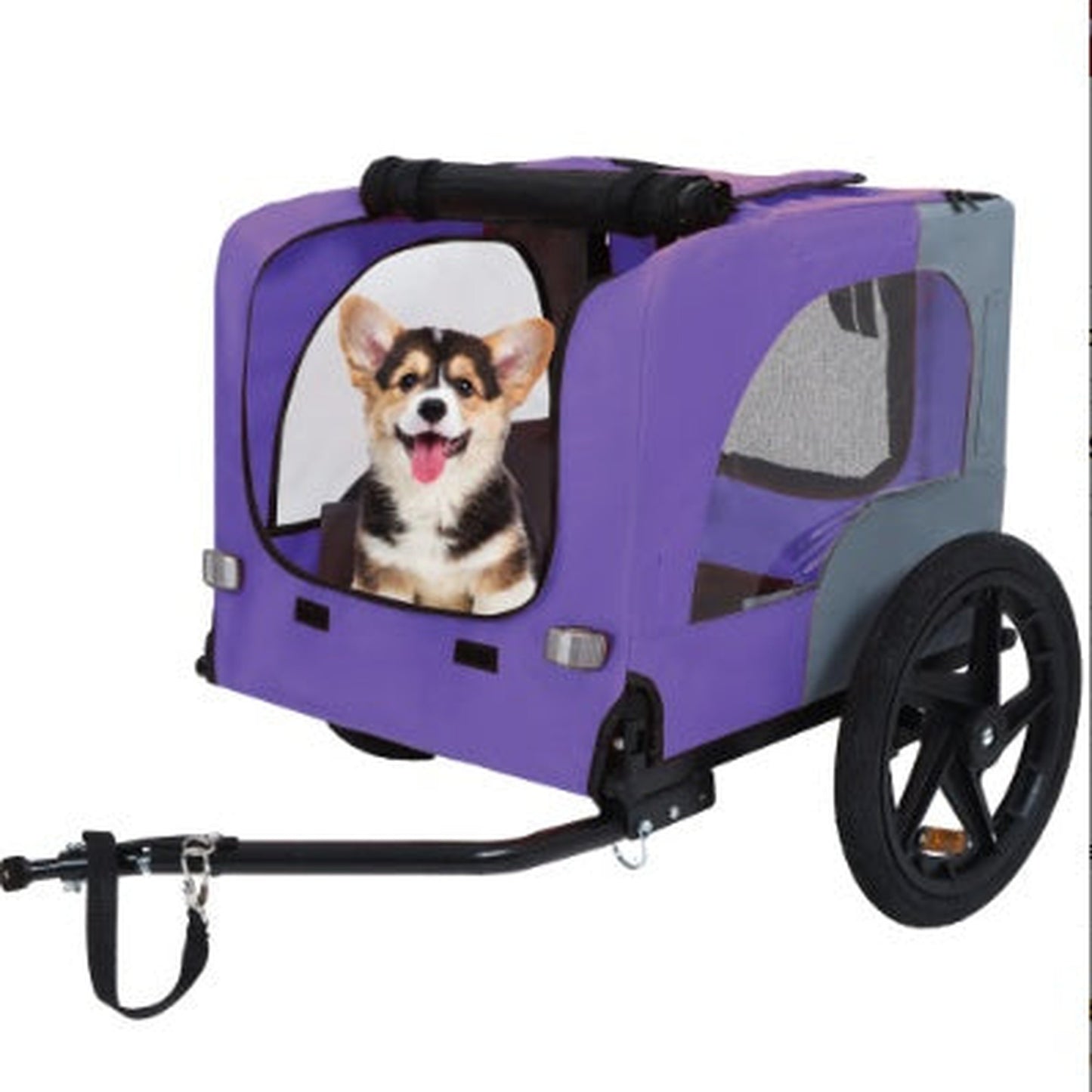 Heavy Duty Collapsible Dog Bike Trailer with 16" All Terrain Wheels